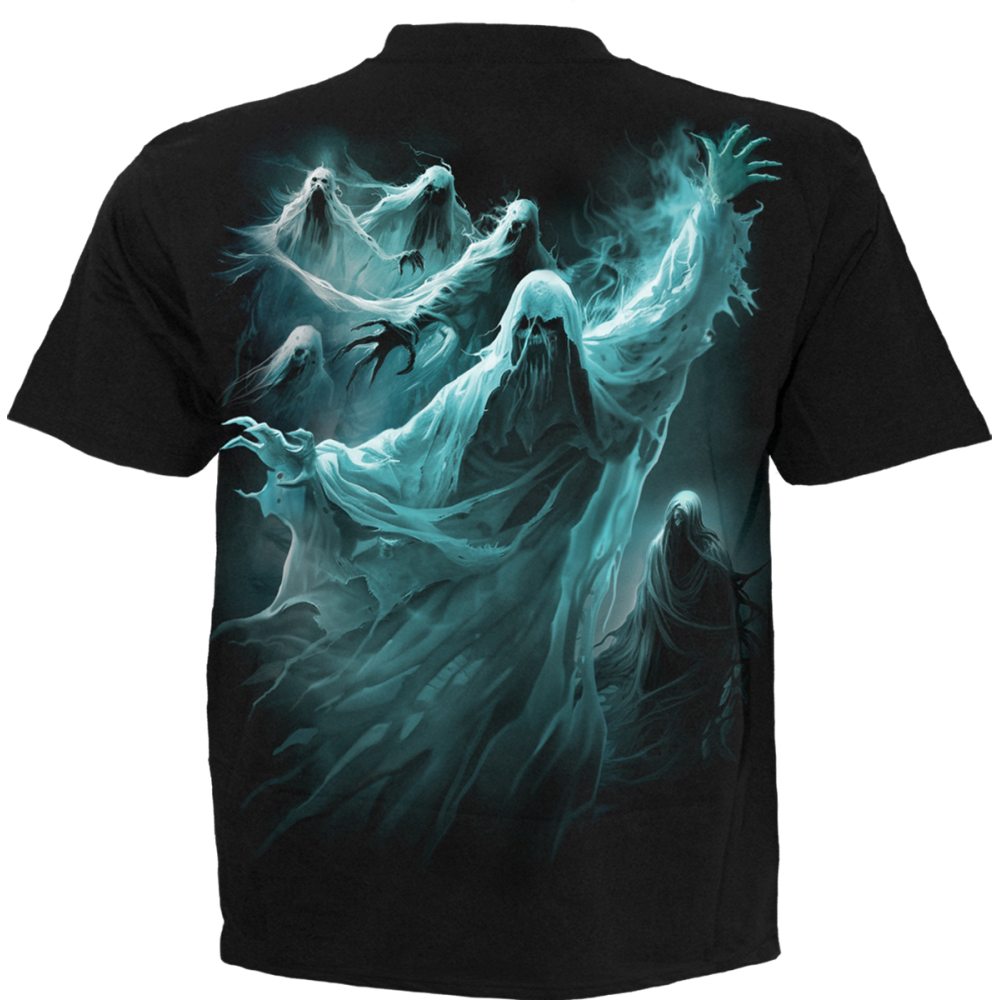 Spiral - Ghost Skull Mens T-shirt - Black
